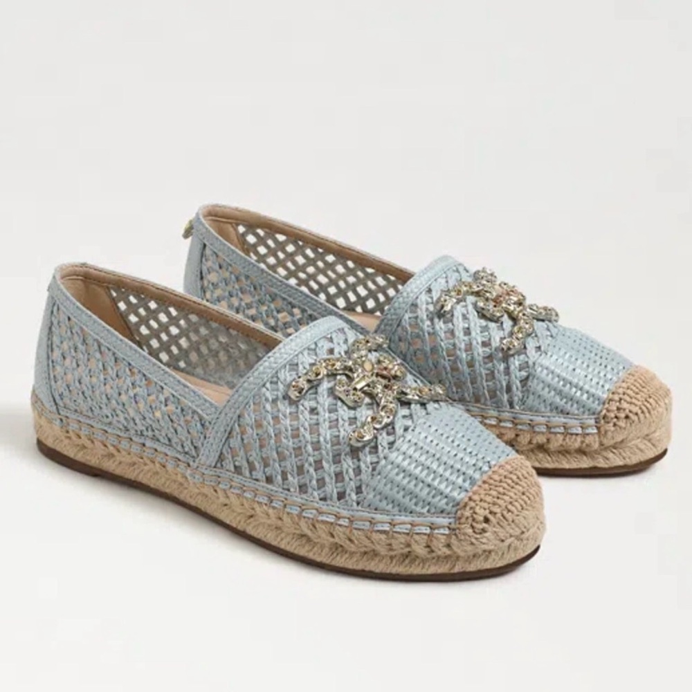 SAM EDELMAN
Khiara Espadrille Loafer Light Robin Egg Blue Raffia size 9.5
